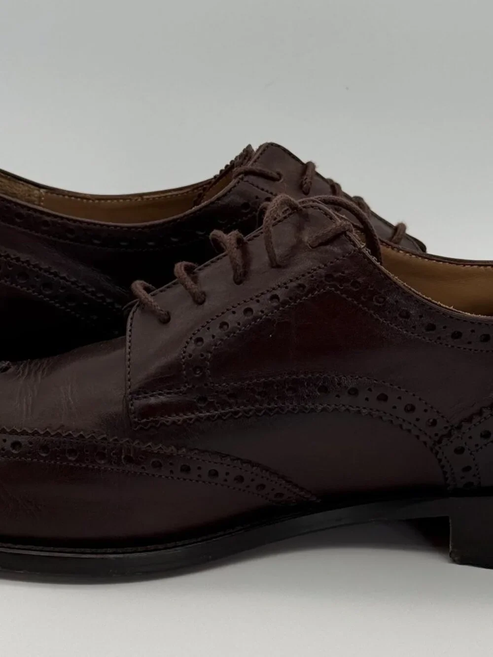 EASY By OTISOPSE Brown Leather Brogue Oxford Dress Shoes Size 45